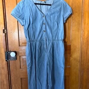 St. John's Bay Blue Button-Front Jumpsuit